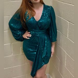 Green sequin dress